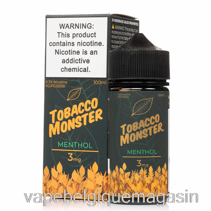 Vape Belgique Menthol - Tabac Monstre - 100ml 0mg